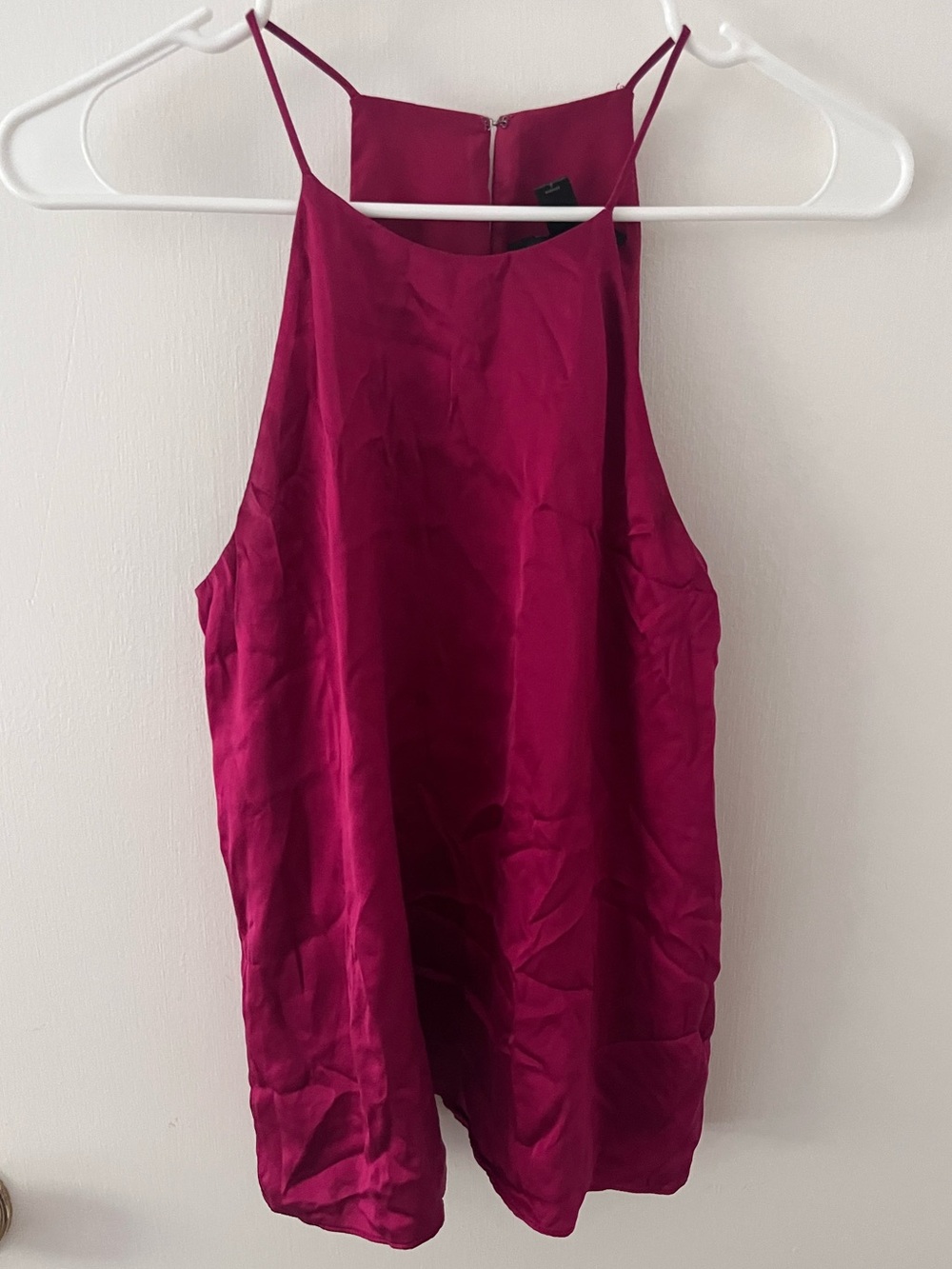 Banana Republic Sombra 100% Silk Top Halter Blouse Magenta XS